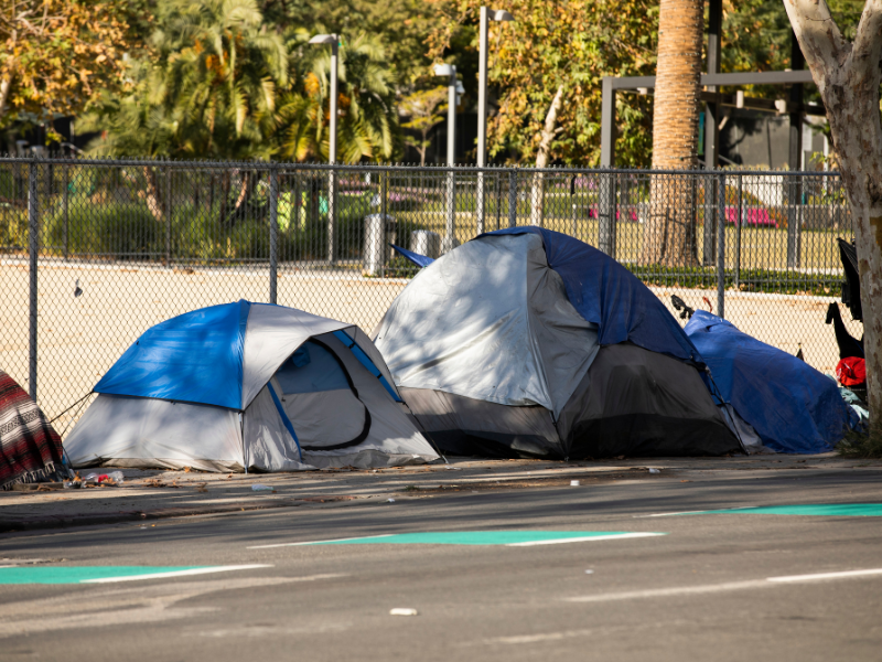 homeless, tent camp, city falling down