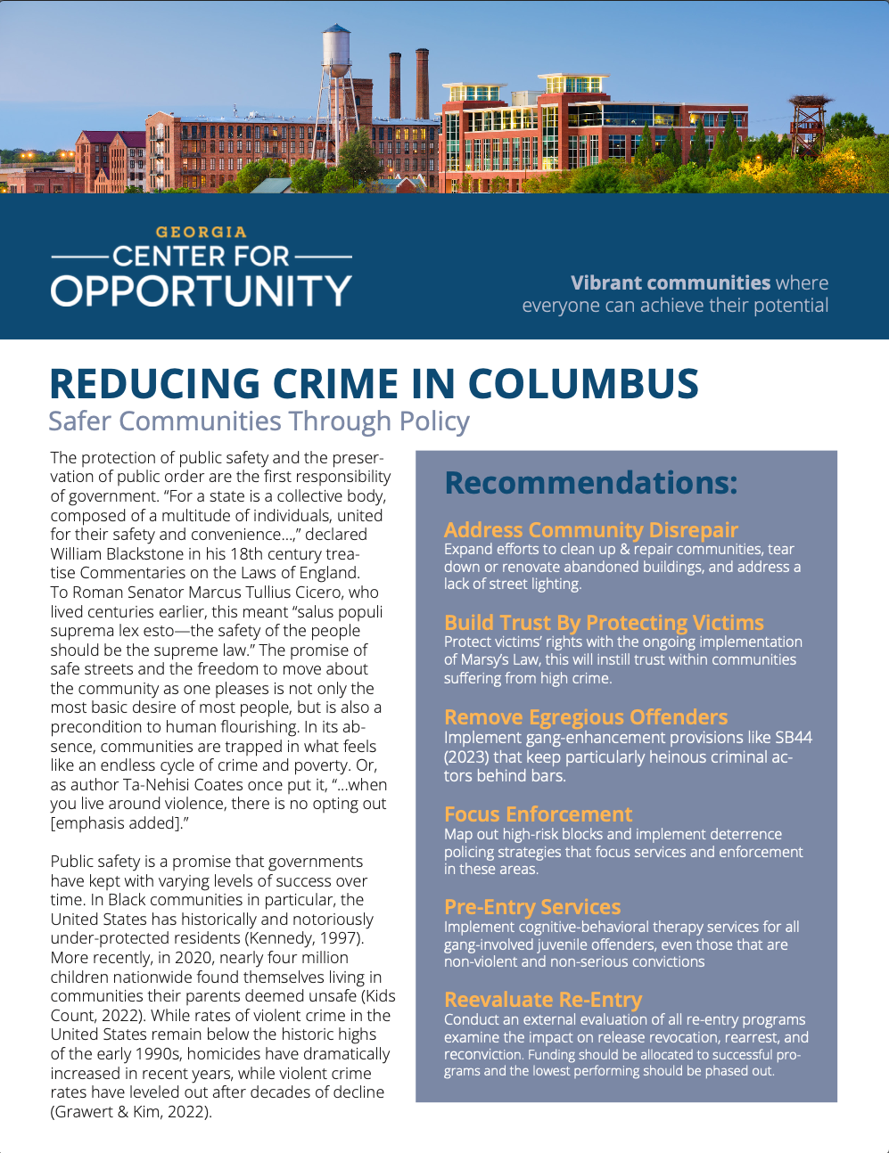 Cover of the Columbus Crime Report