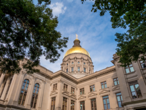 A view of the Georgia State Capitol Building, a symbol of political and historical significance in Atlanta, Georgia