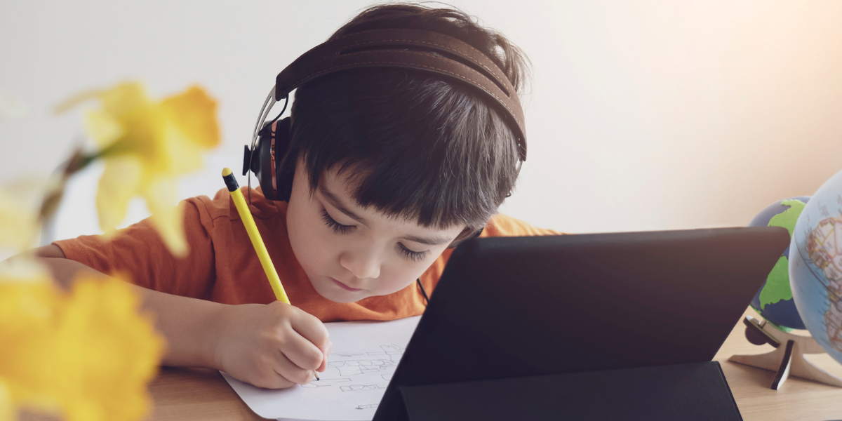 boy doing homework