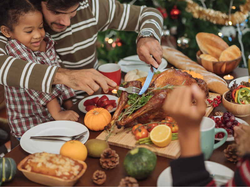 Kid at holiday meal