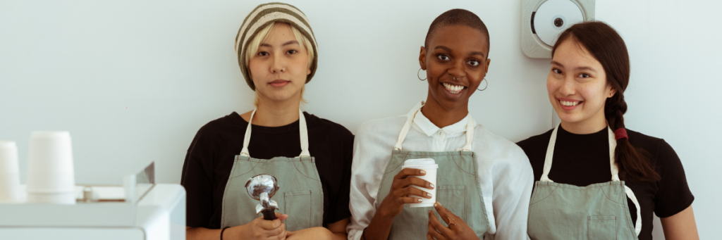 3 female waitresses